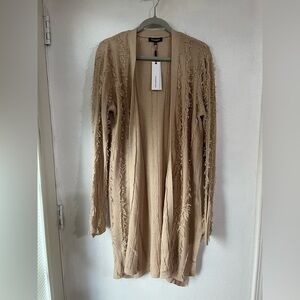 525 America open cardigan size M tan color NWT midi cardigan